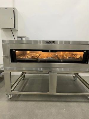 3.5 kw 빵집 갑판 오븐 유러피언 스타일 3 트레이 단일 덱 40X60cm 트레이
