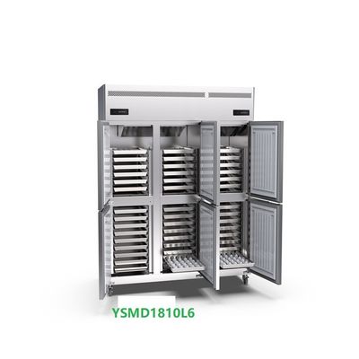 45개 트레이는 무료 상업적 입형결빙기 220v 6 문 똑바로 선 냉각장치를 서리로 뒤덮습니다